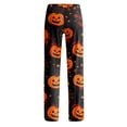 thumbnail image 5 of QWKLEAJ Halloween Pajama Pants Women Spooky Sleepwear Bottoms Cute Ghost Print Lounge Pants Flannel Holiday Trousers Fall Winter Cozy Sleep Pants Funny Skeleton Loungewear Festive Nightwear, 5 of 9