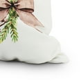 thumbnail image 2 of Sprig of Green 20 Inch Off White Holiday Print Decorative Throw Pillow, 2 of 2