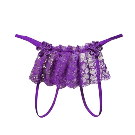 

B91xZ Sexy Pajamas For WomenPants Women Thong Briefs Ladies Thong Panties Lace Sexy Underwear Yes Daddy Lingerie for Women Purple One Size