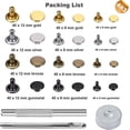 thumbnail image 2 of 484-piece Leather Rivets Double Cap Rivet Tube Metal Rivets 3 Sizes With Punching Pliers And 3-part Setting Tool For The Repair Of Leather Craft Repai, 2 of 5