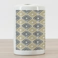 thumbnail image 3 of Modern Ceramic Toothbrush Holder, Nested Square Shaped Lines with Minimalist Simple Design Geometric Print, Decorative Versatile Countertop for Bathroom, 4.5" X 2.7", Black White Yellow, by Ambesonne, 3 of 4