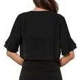 thumbnail image 3 of Hueihxs Women's Summer Casual Cardigans Fashion Lightweight Mesh Irregular Short Sleeve Loose Open Front Cardigan Beach Holiday Cardigan, 3 of 5