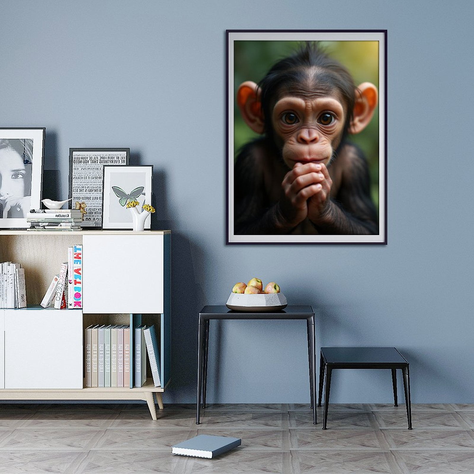 Diamond Art Kit for Adults, Young Chimpanzee Close Up Diamond Painting for Adults Beginners, 5D DIY Diamond Art Painting Kits, Colorful Diamond Painting Craft for Home Decor 12x16
