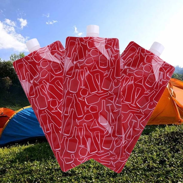 Portable 750mL plegable al aire libre camping senderismo PE bolsa de agua (rojo) Tmvgtek 1fz7lk4ka6vj4kp4
