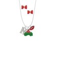 thumbnail image 2 of Delight Jewelry Silvertone Crystal Initial - N - Christmas Kiss Charm Necklace and Stud Earrings, 2 of 4