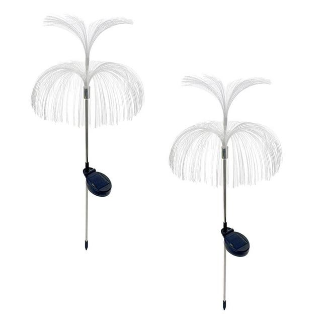 2 uds medusas decoración de luz Solar de jardín, accesorios de jardinería lámpara de jardinería iluminación exterior lámpara Solar adornos de estacas , estilo b shamjiam Luz de la lámpara de medusas