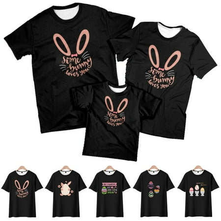 

Easter Family Matching Round Short Sleeve T-Shirts Regular Shirt Plus Size Men