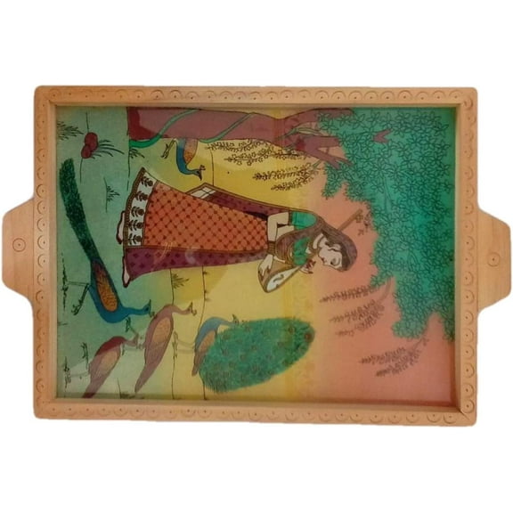 India Meets India Handicraft Wooden Serving Tray Serving Platter, Best Gifting, Made By Awarded Indian Artisan