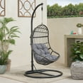 thumbnail image 5 of Perry Outdoor Wicker Hanging Chair with Stand, Gray and Dark Gray, 5 of 8