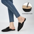 thumbnail image 5 of Ecetana Women's Pointed Toe Mules PU Leather Backless Loafer Flats Casual Slip On Shoes, 5 of 6