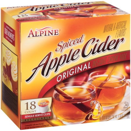 - (4 Pack) Alpine Drink Mix, Spiced Apple Cider, .81 Oz, 18 Packets Serve Cups
