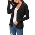 thumbnail image 2 of Urban CoCo Women's Open Front Knit Cardigan (Black,L), 2 of 6