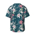 thumbnail image 2 of Xecao offers the Lilies Flowers for Men's Casual Short-sleeved Shirt, a button-up collared shirt with a pocket, perfect for beach vacations and yacht travel in the 3X-Large size., 2 of 7