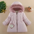 thumbnail image 3 of Toddler Puffer Coat Girl Winter Coat with Pocket Zip up Winter Hoodies Coat Solid Color Long Sleeve Child Winter Coat for Little Girls 18-24 Months, 3 of 4