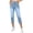 Light Blue, variant on Cropped Jeans for Women High Waisted Stretchy Skinny Fit with Cross Hem and Back Pockets for Summer Pants
