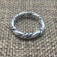 thumbnail image 3 of K-KED Real Solid 925 Sterling Silver Men Women Lucky Carved Twist Braided Open Ring, 3 of 6
