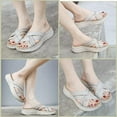 thumbnail image 4 of Sandals for Women, foot arch pad Walking Slides with Soft Cushion, Wide Width Comfortable Slippers, 4 of 6