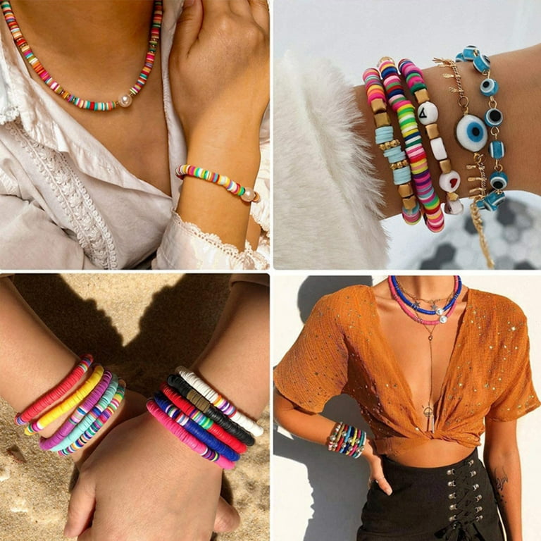 Boho Clay Beads Bracelet Kit Friendship Bracelet Making Kit For Girls  Golden Letter Beads Clay Beads Kit For DIY Jewelry Making