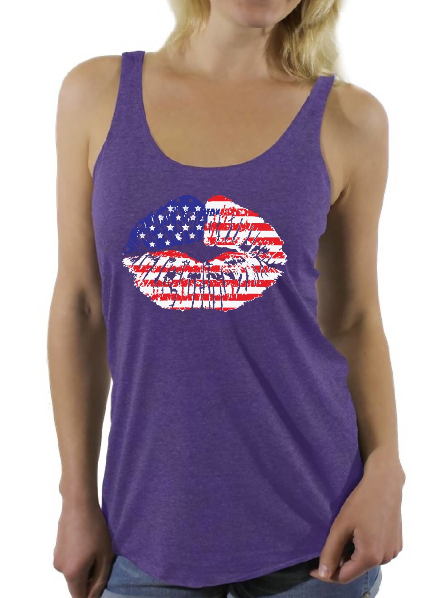 Independence Day 4th of July flag -Unisex Tank Top Patriotic Vaccinated wblue box