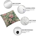 thumbnail image 4 of JRXY Flower Throw Pillow,Vintage Floral Bouquet Bud Roses Pink Pattern Decorative Cushion Cover Square Throw Pillow Cover,2 Pcs White, 4 of 6