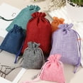 thumbnail image 3 of 2.7x3.5 Inch Burlap Bags with Drawstring, 50 Pcs Linen Favor Gift Bags Reusable Jewelry Pouch Sacks for Party Christmas Festival, Green, 3 of 6