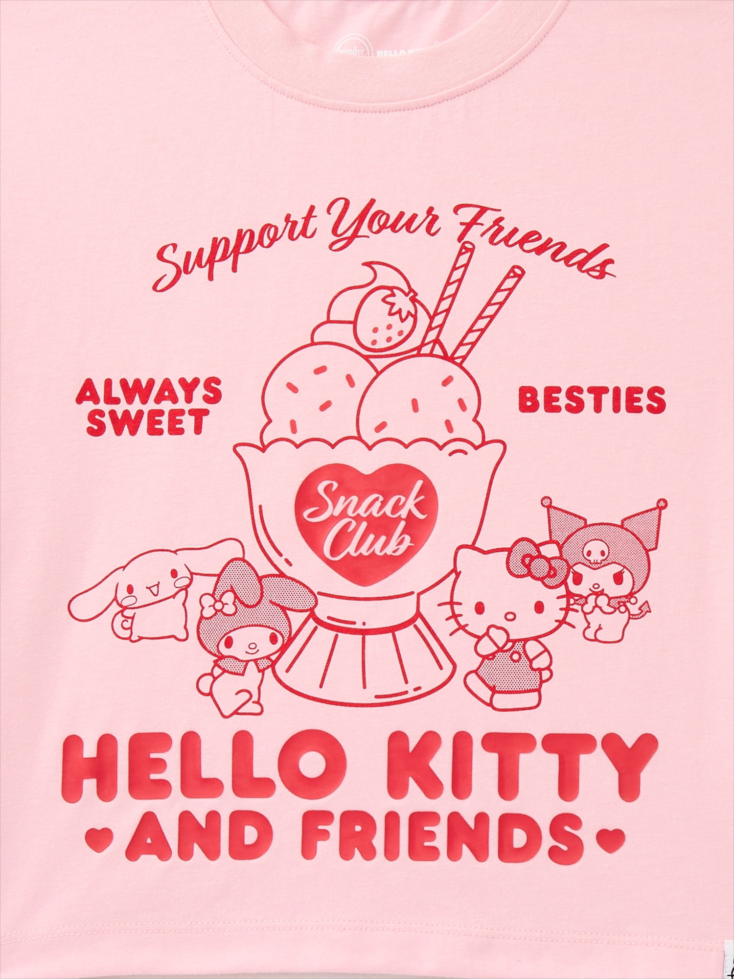 Wonder Nation x Hello Kitty Girls Graphic Tee with Short Sleeves, Sizes 4-16