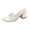 Beige, variant on Women's Clear Rhinestones Square Open Toe Block Heeled Sandals Dressy Slip On Casual Porm Wedding Pumps Shoes