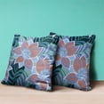 thumbnail image 5 of Amrita Sen Designs CAPL1117BrCDS-BL-18x18 18 x 18 in. Mangnolia Flower & Leaf Broadcloth Indoor & Outdoor Blown & Closed Pillow - Green, Indigo & Orange, 5 of 6