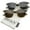 Black, variant on Unisex Premium Half Frame Horn Rimmed Sunglasses with Metal Rivets (2-Pack | Black/Smoke + Tortoise/Brown) - 50mm