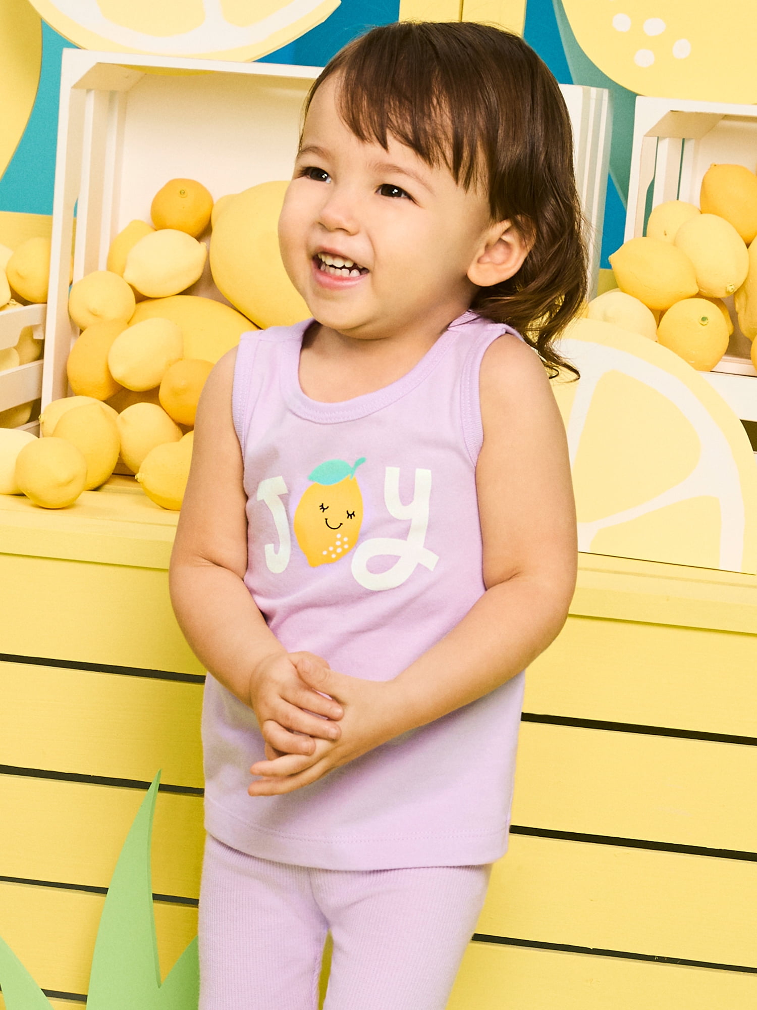Garanimals Newborn, Baby & Toddler Girl Cotton Graphic Tank Tops, 4‑Pack, Sizes 0-6T
