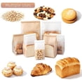 thumbnail image 3 of 50 Pcs Bread Bags with Tin Tie, Loaf Bags Made Of Brown Cotton Paper, Storage Packing Bag with Clear Window for Bakery, Cafe, Homemade Bread, Mini Size 3.9 Inch, 3 of 5
