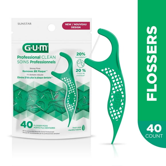 GUM® Professional Clean Flossers, Fresh Mint Flavour