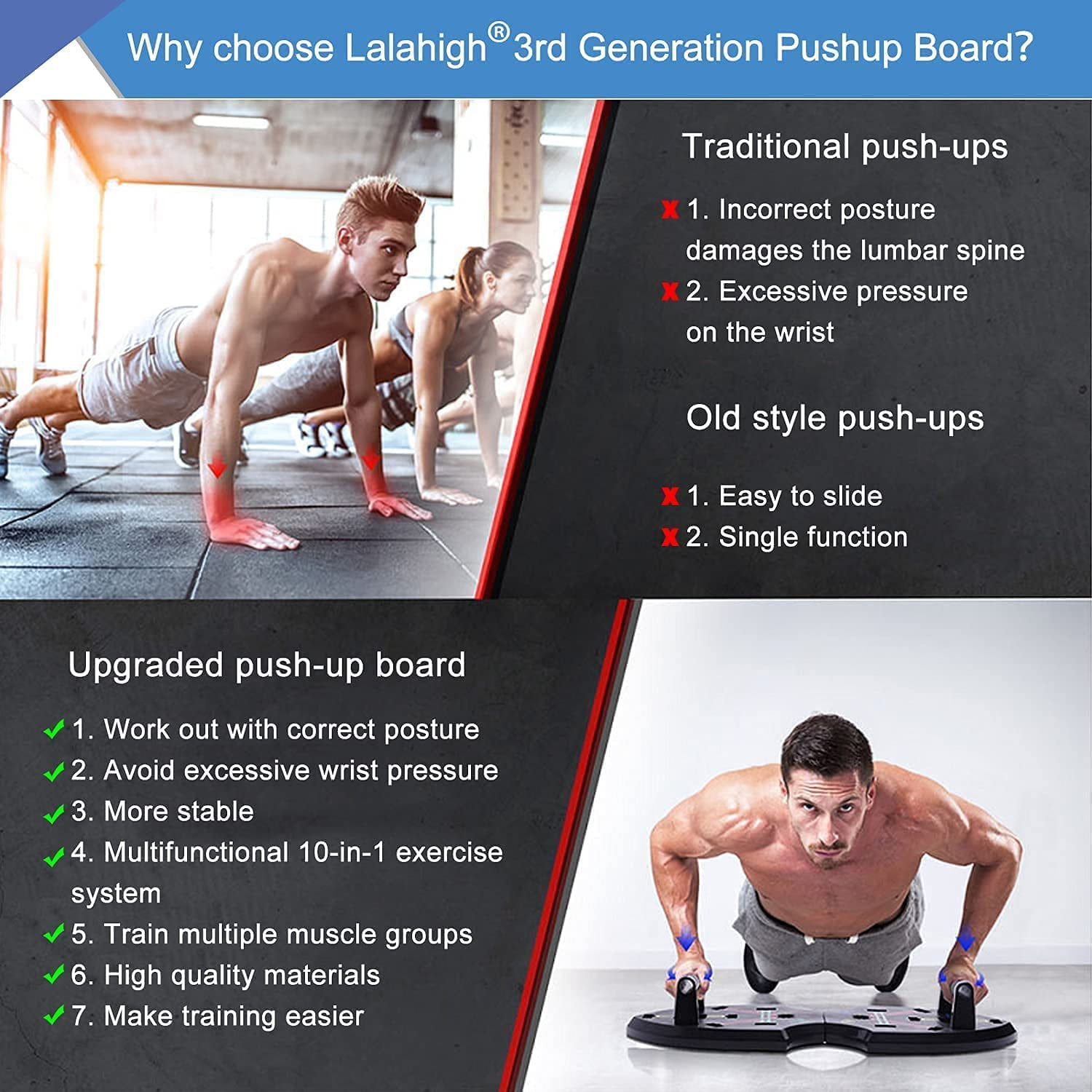 Upgraded Push Up board: Multi-function 20 in 1 Push up bar with Resistance  Bands, Portable Home Gym, Strength training equipment, Push up handles for 