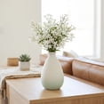 thumbnail image 5 of REGALWOVEN Mini White Ceramic Vase Small Ribbed Bud Vase for Single Stem Flower, Minimalist Decorative Tiny Vase for Vanity Aqua 2.8"L x 2.8"W x 4.3"H, 5 of 7