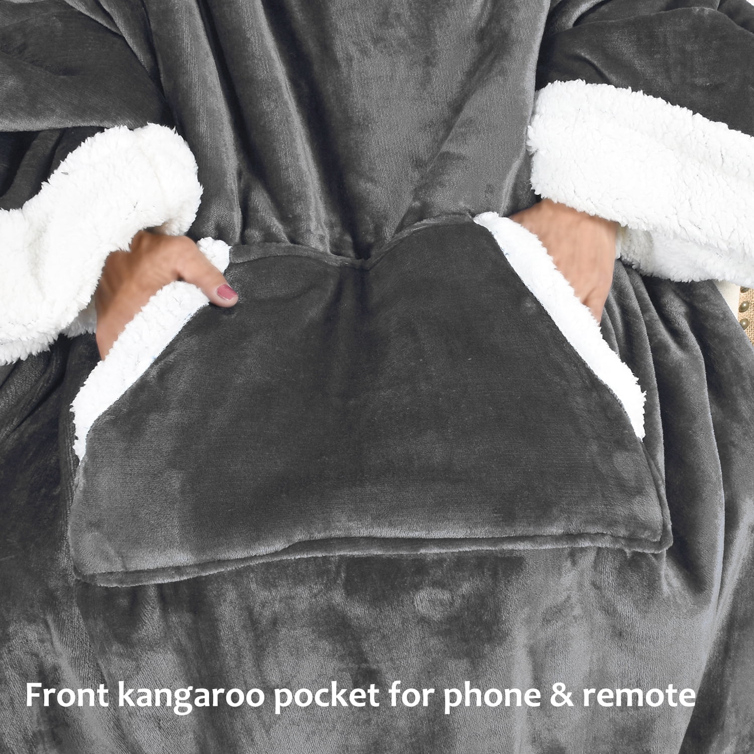 Catalonia Wearable TV Blanket with Sleeves Arms Warm Micro Plush Sherpa Fleece for Adult Large Wrap Throw Robe 72 x 55”