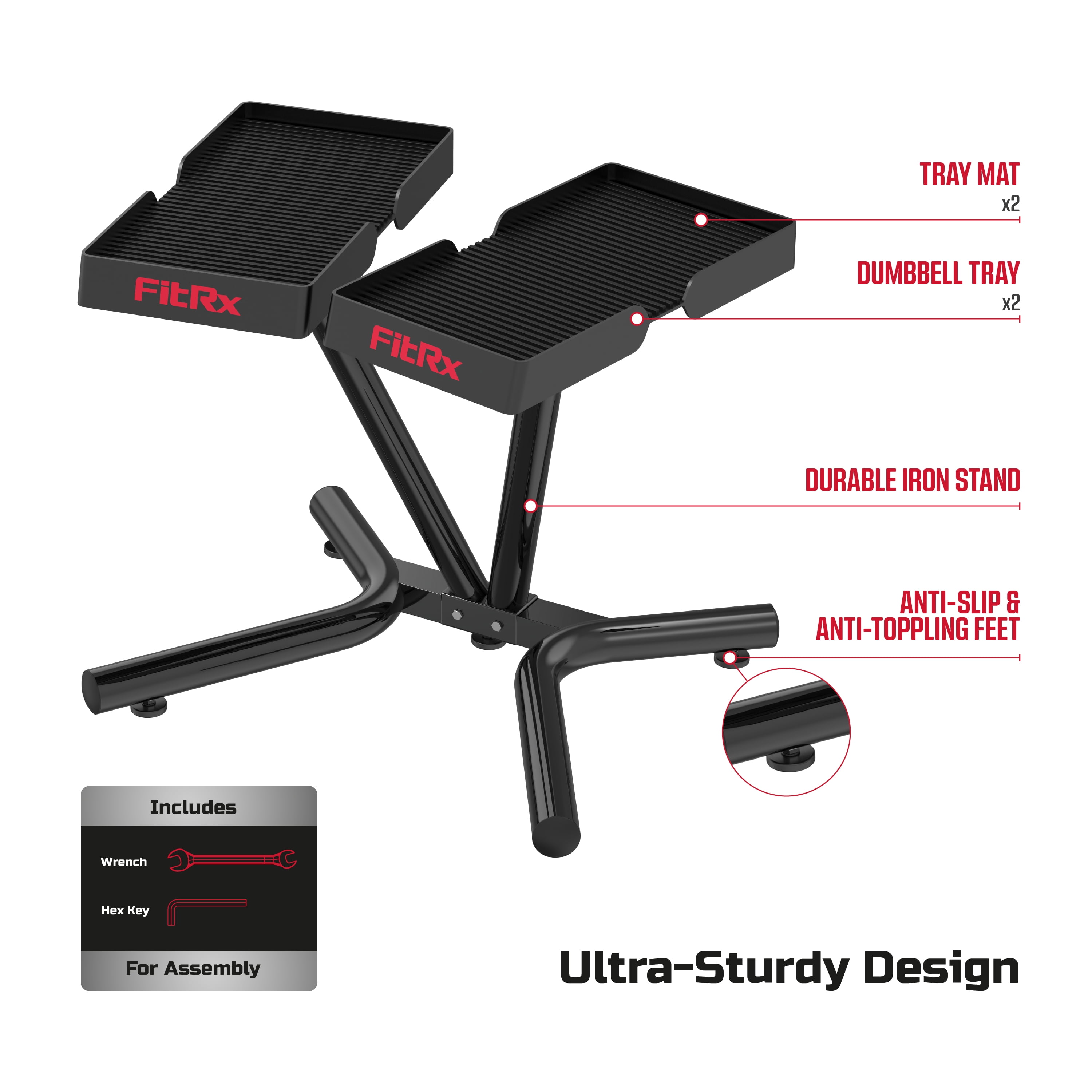 FitRx SmartRack Dumbbell Stand, Dumbbell Rack and Kettlebell Weight Rack Stand for Home Gym