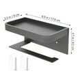 thumbnail image 2 of FESTFENDS Wall Mount Toilet Paper Holder with Shelf Durable - Grey Color 6.92x3.73x3.54in 1Pcs, 2 of 8