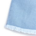 thumbnail image 7 of Knit N Knot Girls' Ice wash, light Blue wide leg high waist flared fit raptured, torn fashionable jeans pant, 7 of 7