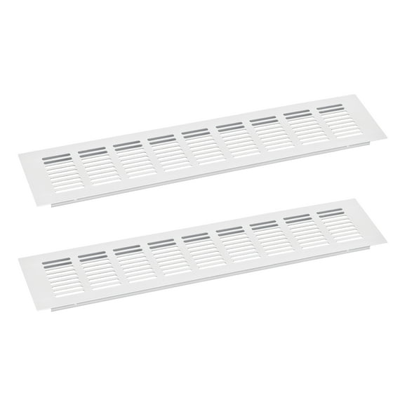 Unique Bargains Air Vents Cover, 2Pcs 400 x 80mm Aluminum Alloy Mesh Air Return Vent Cover, Louvered Ventilation Grille (Silver)