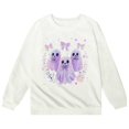 thumbnail image 4 of XIYON Big Girl Sweatshirt Halloween Cute Print Long Sleeve Crew Neck Sweatshirt Kids Soft Pullovers Top Clothes For Girls Hallowmas‌ 8-9 Years, 4 of 4