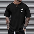 thumbnail image 2 of Men T Shirts White Quarter Sleeve Big and Tall Golf Business Casual Wear Athletic Fit Printing Crew Neck Summer Vacation Basic Muscle Tee, 2 of 5