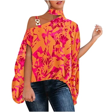HGps8w Women's Off The Shoulder Tunic Shirts Flowy Long Bell Sleeve