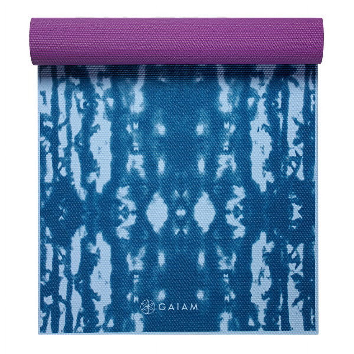 Gaiam Premium Print Reversible Yoga Mat, Purple Lotus, 6mm