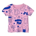 thumbnail image 1 of T-Shirts d'Été pour Filles, Manches Courtes Imprimées Graphiques Décontractées, Col Rond à Volants, Taille 10-11T, 1 of 4