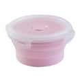 thumbnail image 2 of Recipientes redondos para el almuerzo, de silicona apta para alimentos, plegables, con cierre hermético. XL 1200ML rosa, 2 of 5