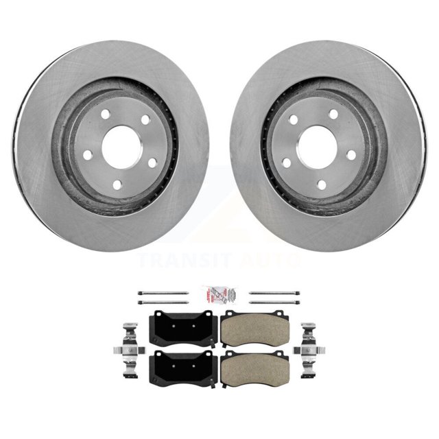 Transit Auto Front Disc Brake Rotors and Semi-Metallic Pads Kit for Car 2006-2010 Jeep Grand Cherokee SRT8 K8A-104219