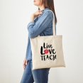 thumbnail image 3 of CafePress - Live Love Teach Tote Bag - Unisex Canvas Tote Bag, Beige, 1-Piece, 3 of 6