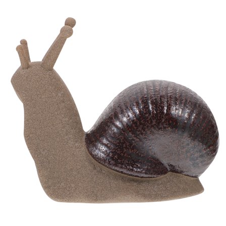 WHAMVOX Ceramic Snail Statue for Home Decor Adorable Beige Miniature Garden Ornament 3.5 x 2.5 inches