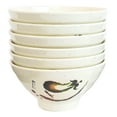 thumbnail image 6 of Pack Of 6 Melamine Eggplant Zen Swirl Ridged Appetizer Soup Dessert Rice Bowls, 6 of 7