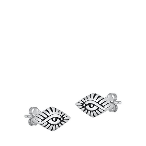 Sterling Silver All Seeing Eye Stud Earrings Oxidized Evil Eye Post 925 New Jewelry Female Unisex